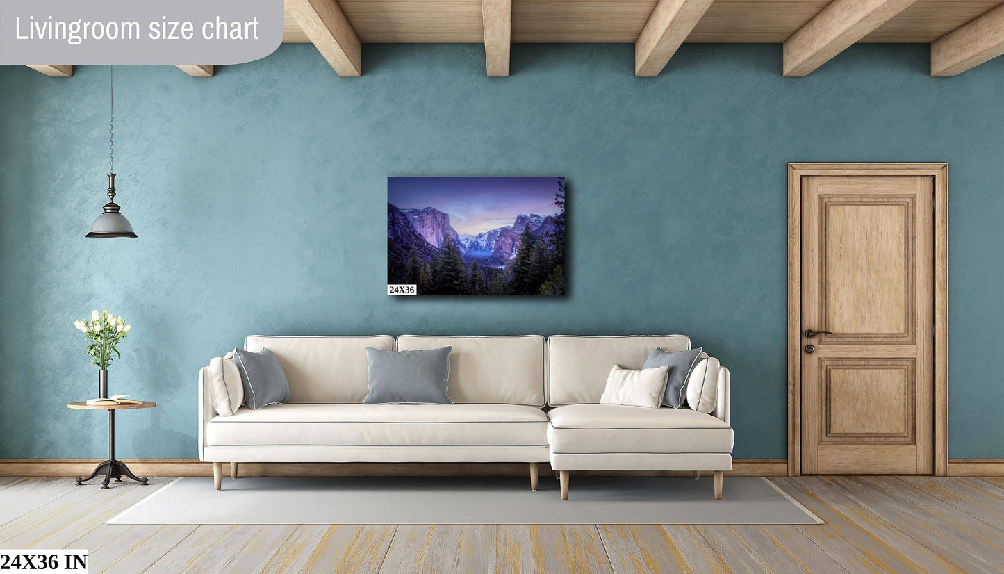 Yosemite Valley | Canvas Wall Art | National Park Fine Art Photography | El Capitan, Half Dome Tunnel View Travel Poster, Scenic Landscape