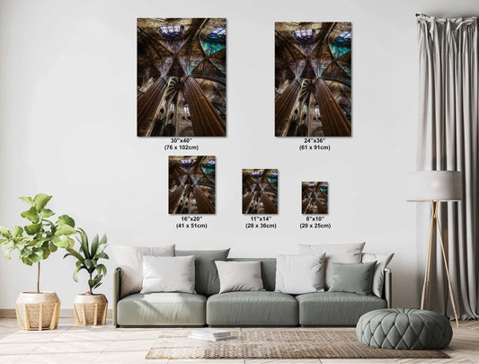 Gothic Cathedral Ceiling Print: Girona Spain Basilica - Game of Thrones Art