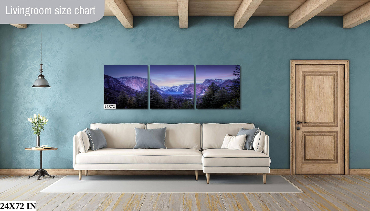 Yosemite Valley | Canvas Wall Art | National Park Fine Art Photography | El Capitan, Half Dome Tunnel View Travel Poster, Scenic Landscape