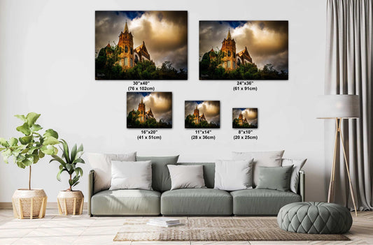 Barcelona: "El Pinar" Castle Sunrise Landscape | Fine Art Photograph | Spain Poster / Tibidabo Mountain Print/Canvas/Acrylic/Metal