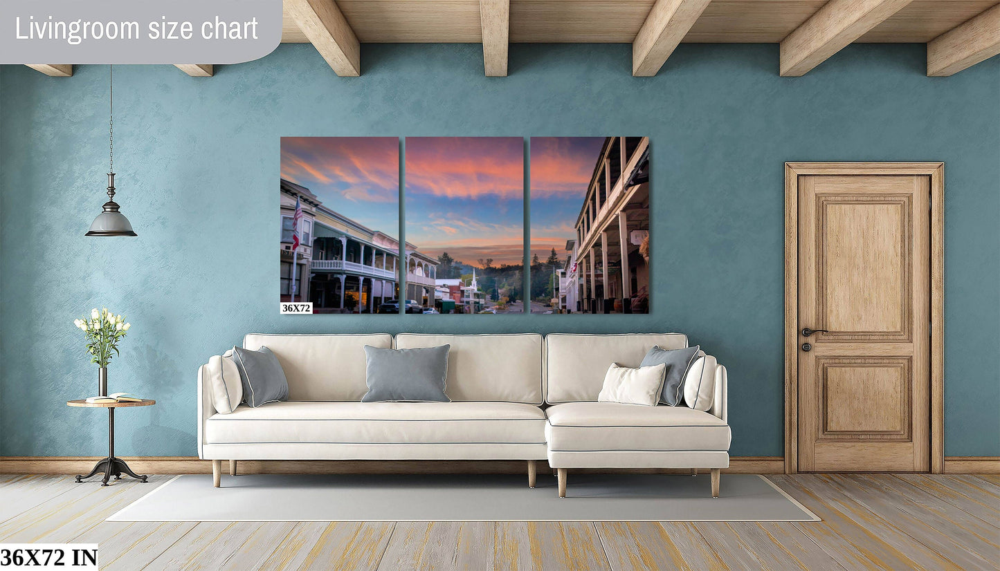 California Sunrise, Canvas Wall Art, Gold Country Motherlode towns, Sutter Creek Scenic Landscape, Fine Art Photography, Canvas, Acrylic