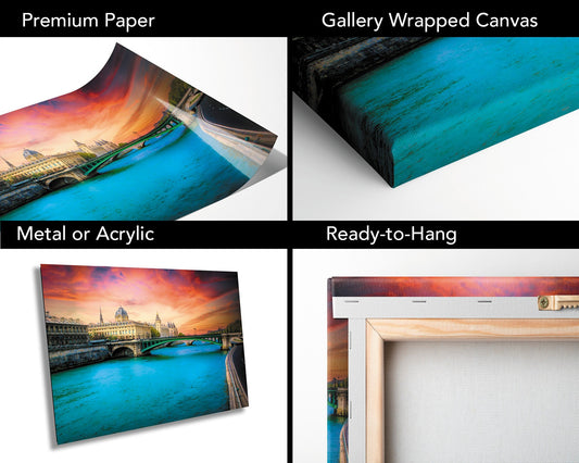 Paris River Seine Photography Print: Conciergerie Landmark Wall Art