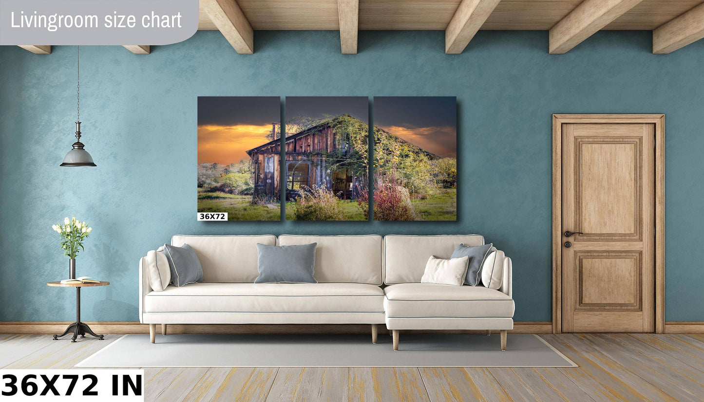 California Sunrise Shack, Canvas Wall Art, Gold Country Motherlode, Sutter Creek Scenic Landscape, Fine Art Photography, Canvas, Acrylic