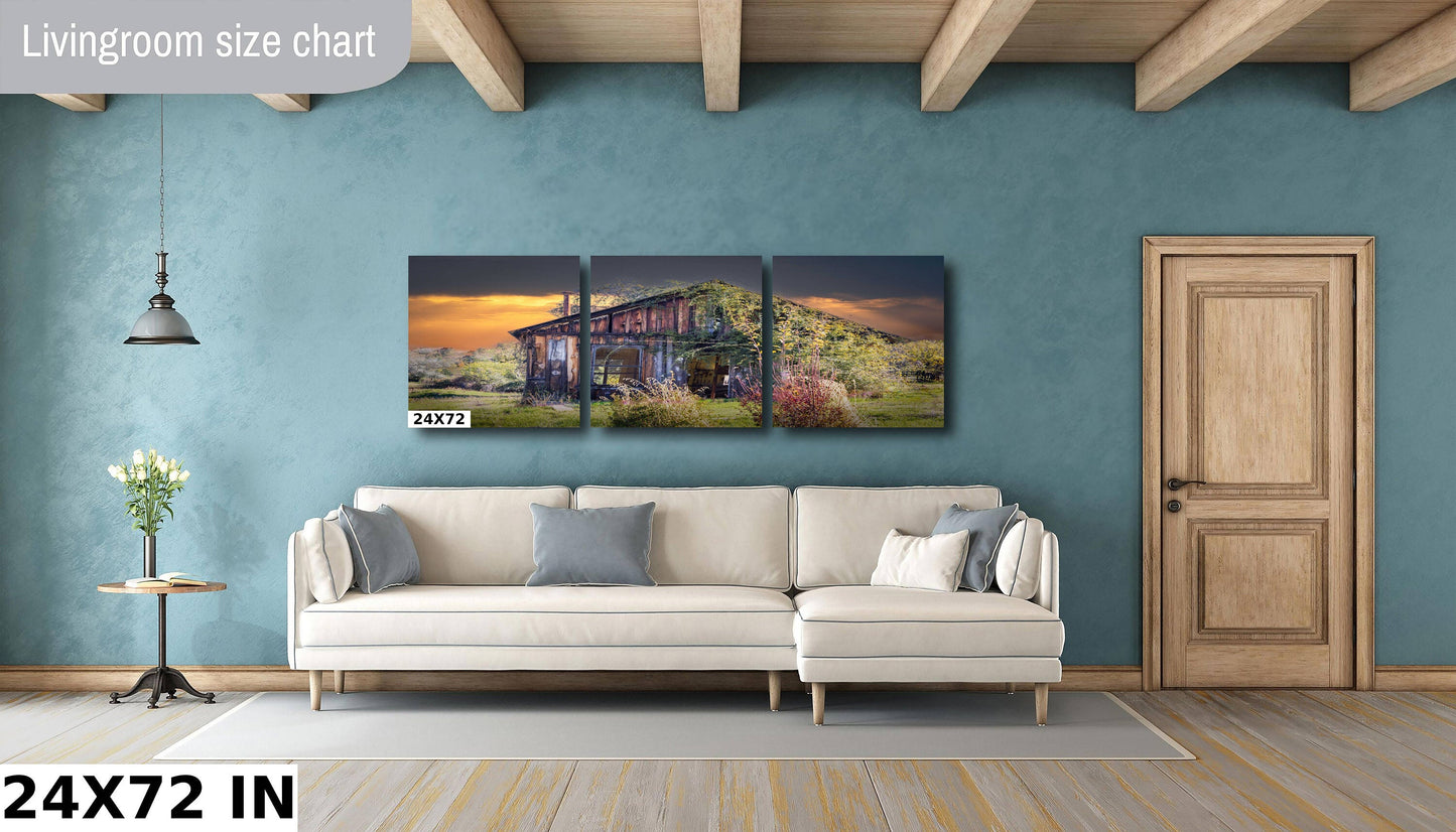 California Sunrise Shack, Canvas Wall Art, Gold Country Motherlode, Sutter Creek Scenic Landscape, Fine Art Photography, Canvas, Acrylic