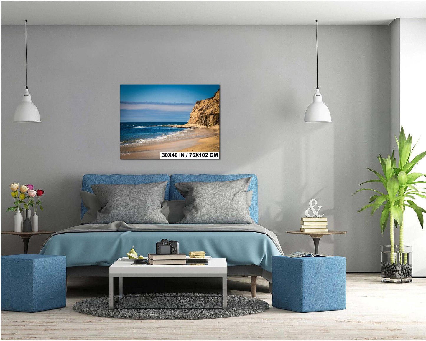 Half Moon Bay Coastal Print: California Beach Photography, Three Rocks Cove