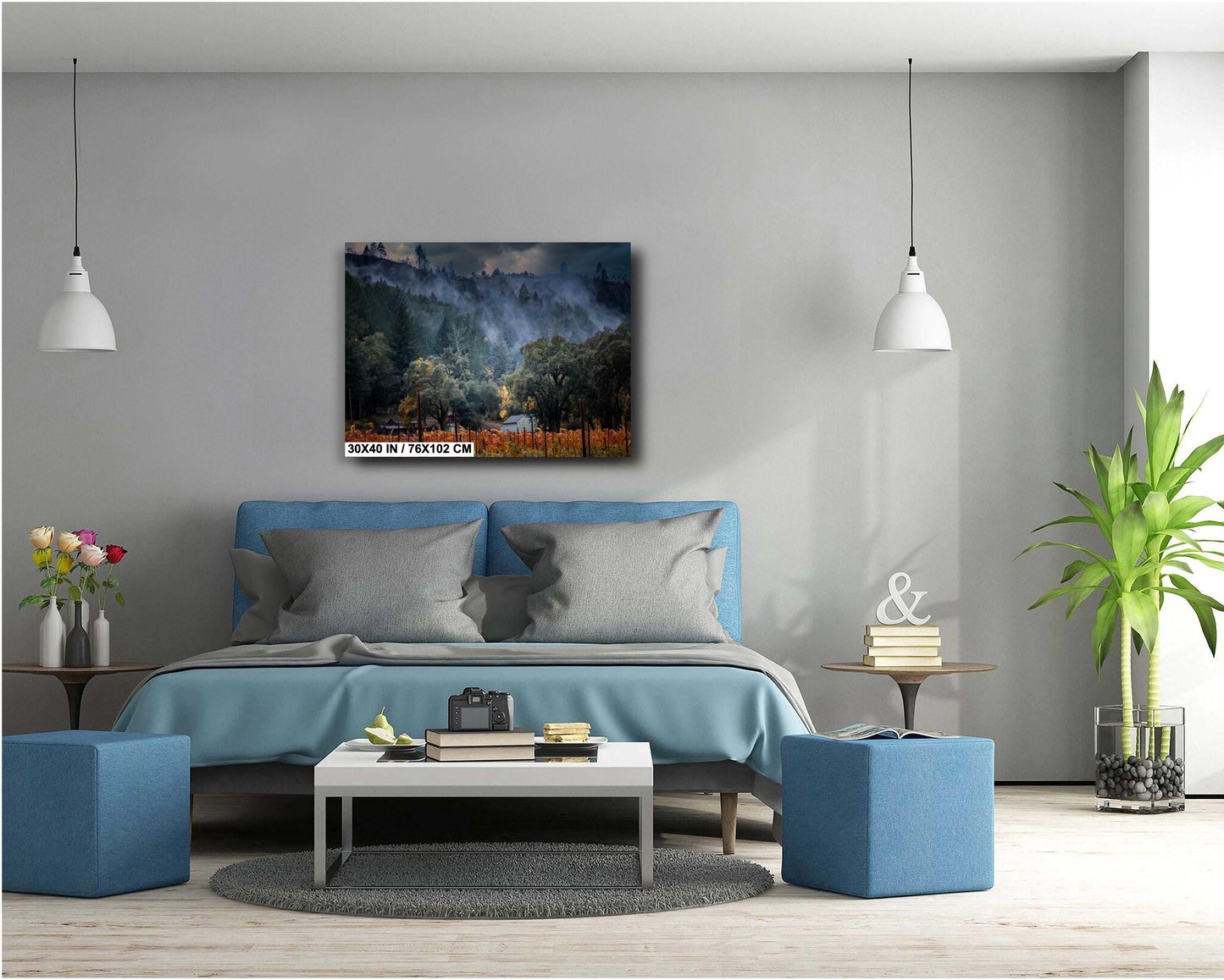 Napa Valley Vineyard Photo: Misty California Landscape Art Print