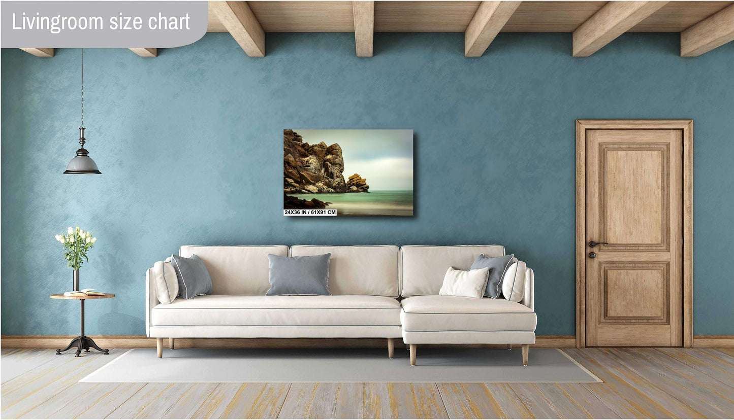 Morro Rock Coastal Art: Dreamy Pacific Ocean Canvas, Metal, or Acrylic Print