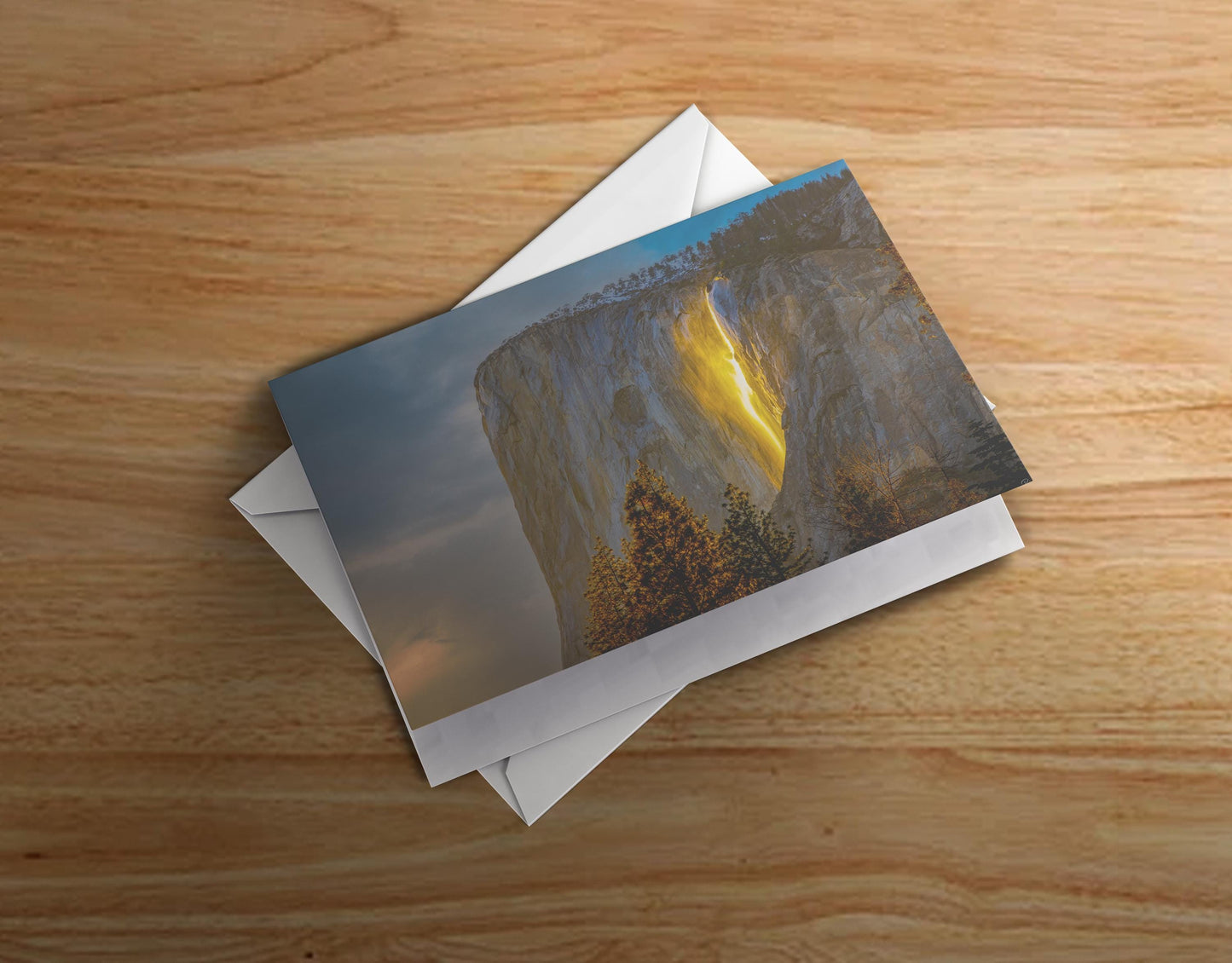 Yosemite Firefall Greeting Card + Envelope