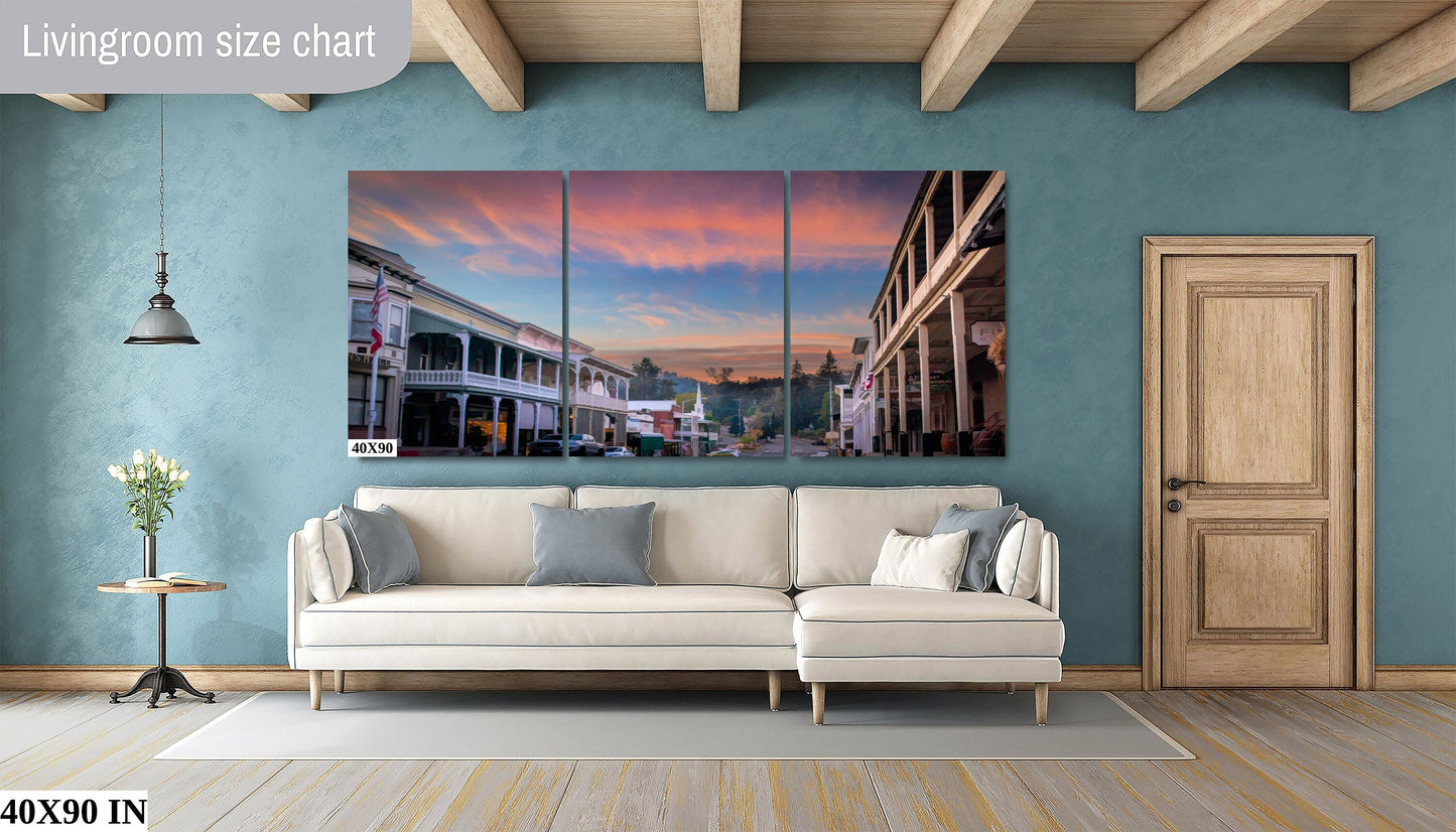 California Sunrise, Canvas Wall Art, Gold Country Motherlode towns, Sutter Creek Scenic Landscape, Fine Art Photography, Canvas, Acrylic