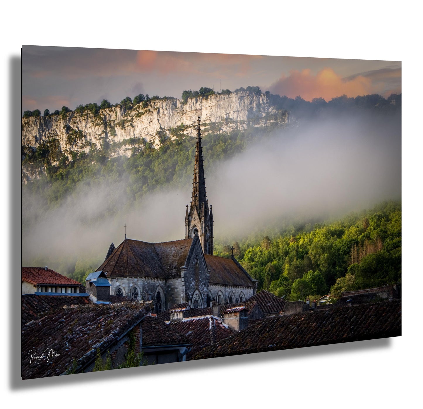 French Village Church Print: Saint-Antonin Noble Val Photography