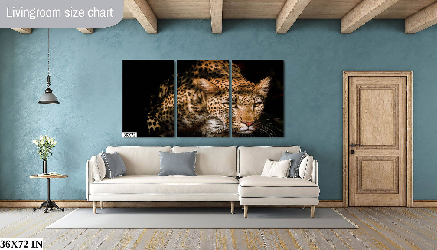 African Leopard Nature Wildlife Fine Art Photography | Big Cat Canvas Wall Art | Nature Poster | home, office decor paper, metal, acrylic