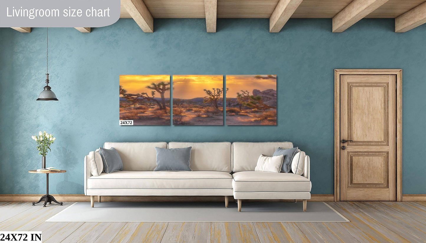 Joshua Tree Sunset Fine Art Photography | Desert Sunset Scenic Poster. Landscape Photo | National Park Nature Canvas Wall Art