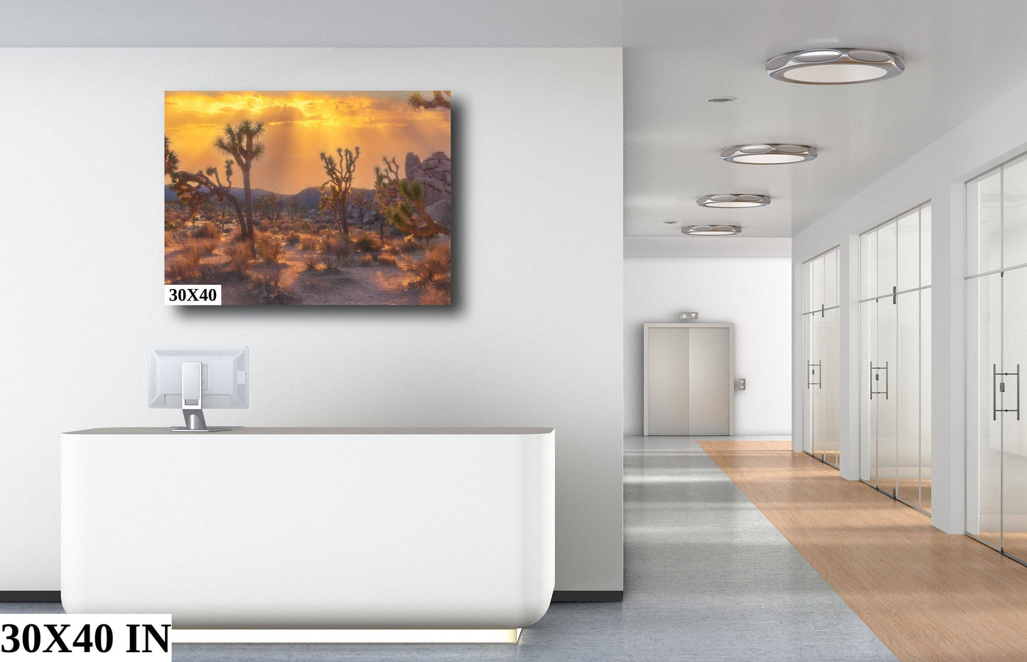 Joshua Tree Sunset Fine Art Photography | Desert Sunset Scenic Poster. Landscape Photo | National Park Nature Canvas Wall Art