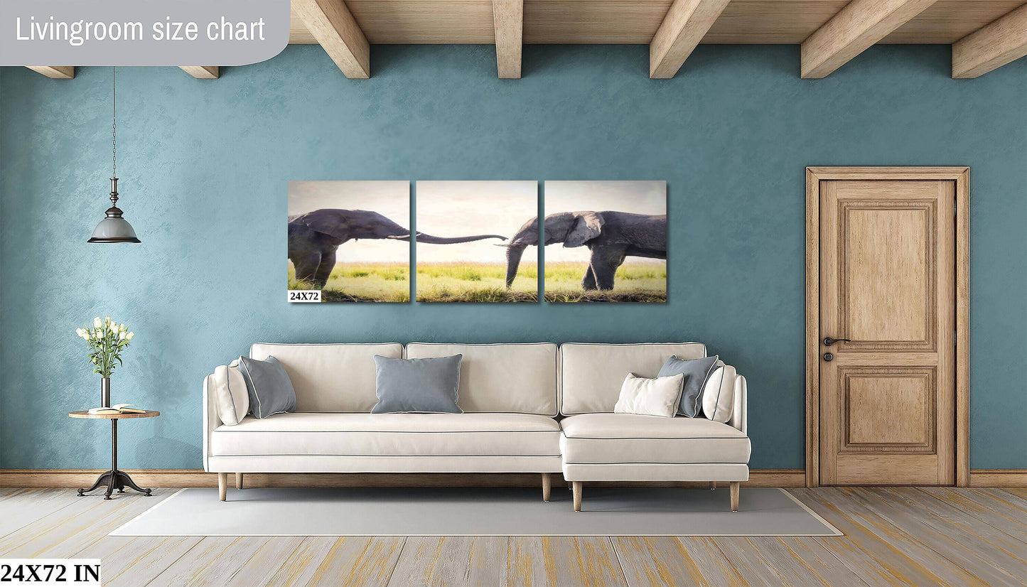 African Elephant pair greeting, Wildlife Photography, Animal Photo Print, Nature Wall Art, Canvas Print, Acrylic print
