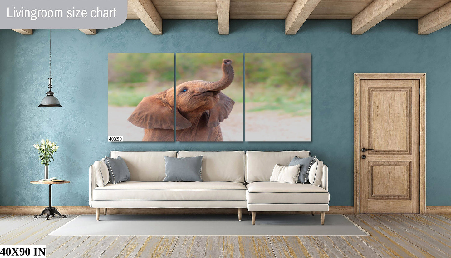 Baby African Elephant Wildlife Photograph, stunning color Animal Photo Print, Nature Wall Art, Canvas Wall Art, Fine Art Photography