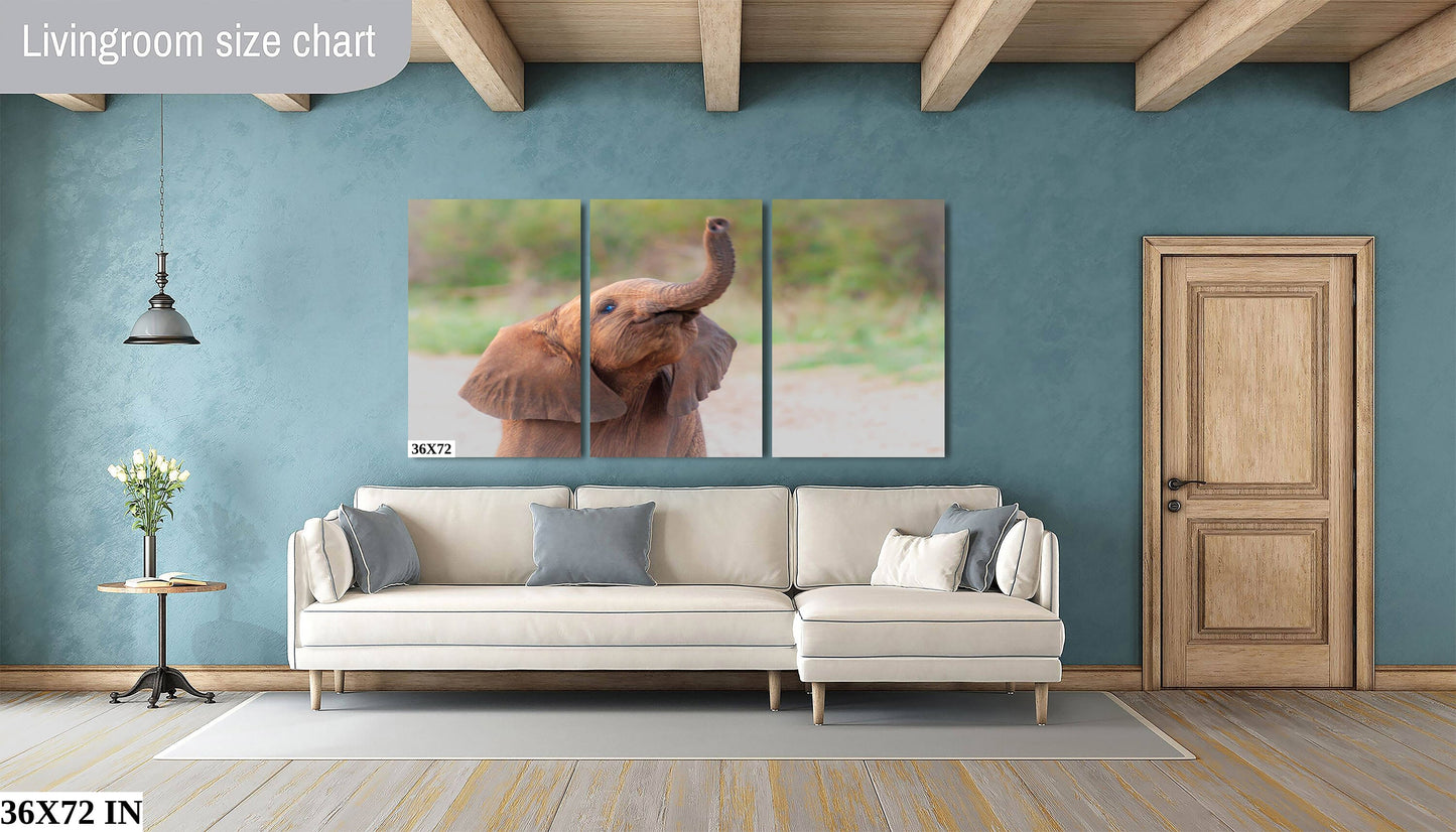 Baby African Elephant Wildlife Photograph, stunning color Animal Photo Print, Nature Wall Art, Canvas Wall Art, Fine Art Photography