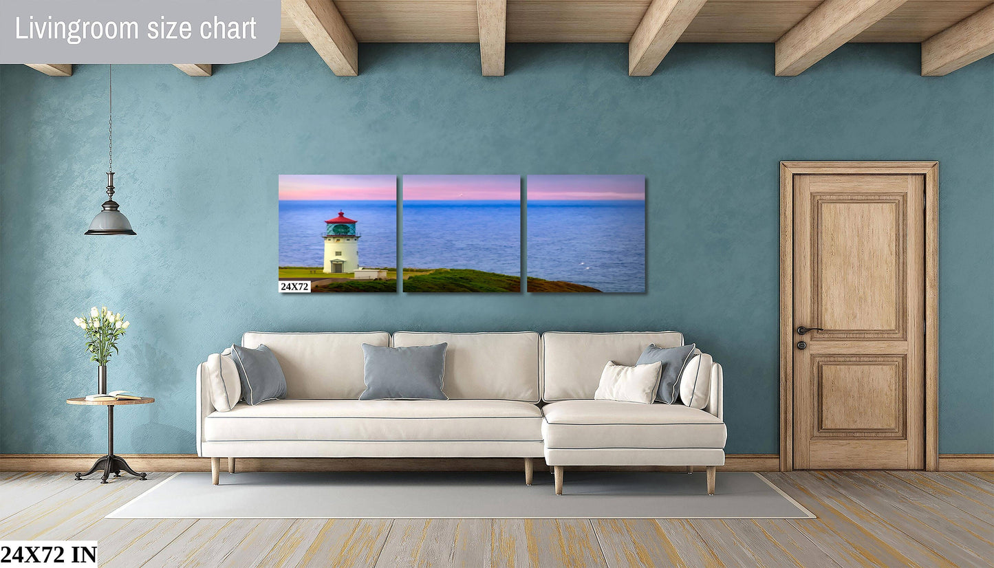 Hawaii Artwork, Kilauea Lighthouse, Kauai Sunset Fine Art Photography, Landscape Poster, Seascape, Beach, Canvas, Acrylic Print, Wall Decor