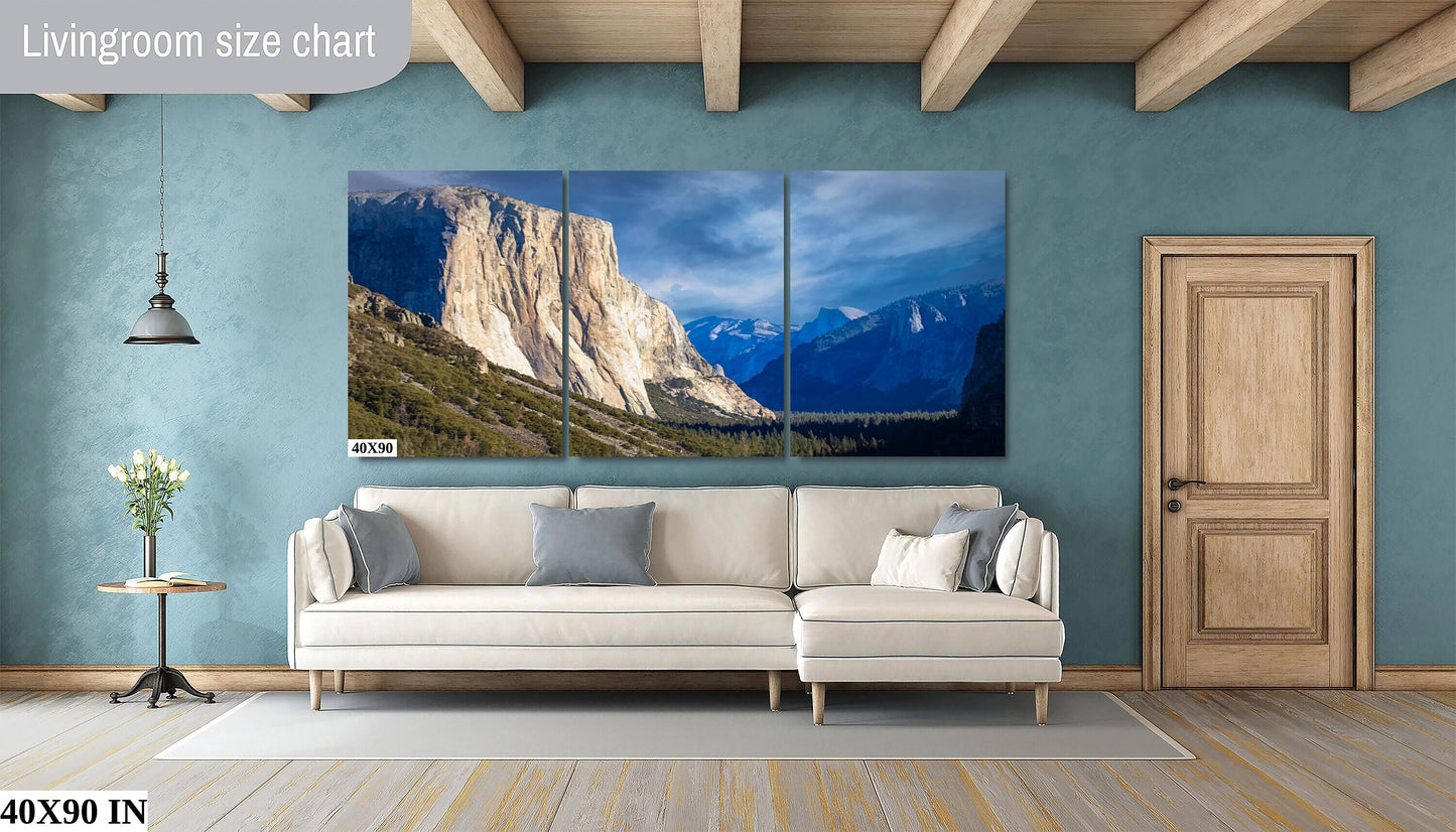 Colorful mountain art Yosemite Valley wall art Travel prints Nature photography El Capitan wall art National park print Mountain wall art