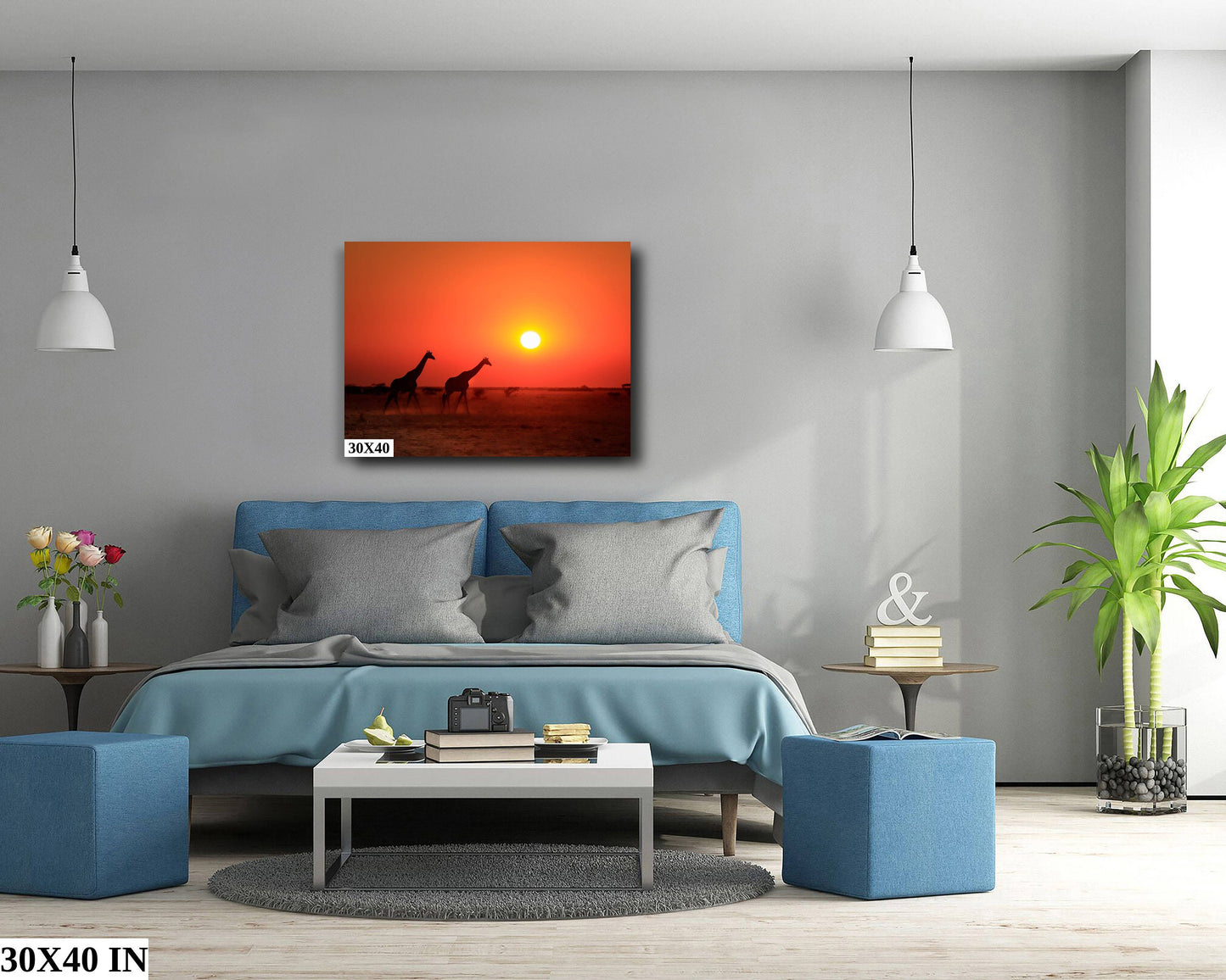 African Giraffe Print, stunning color Wildlife Canvas Wall Art, Giraffe Poster, Animal Print, Wildlife Wall Art, Fine Art Photography