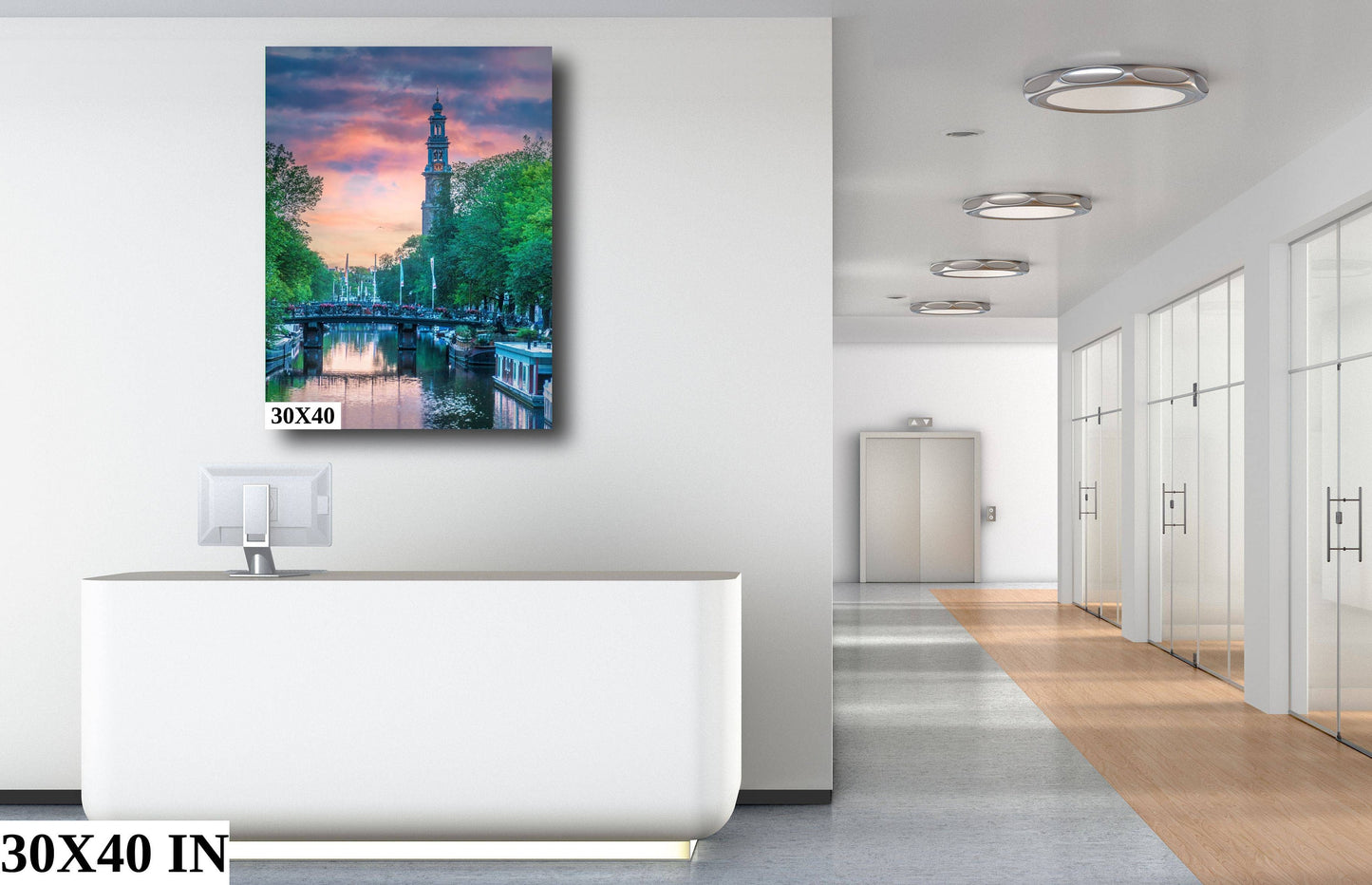 Amsterdam Landscape Fine Art Photography | Iconic Westerkerk Clock Tower Picture | Holland Poster | Canvas Wall Art | Amsterdam Canal Photo