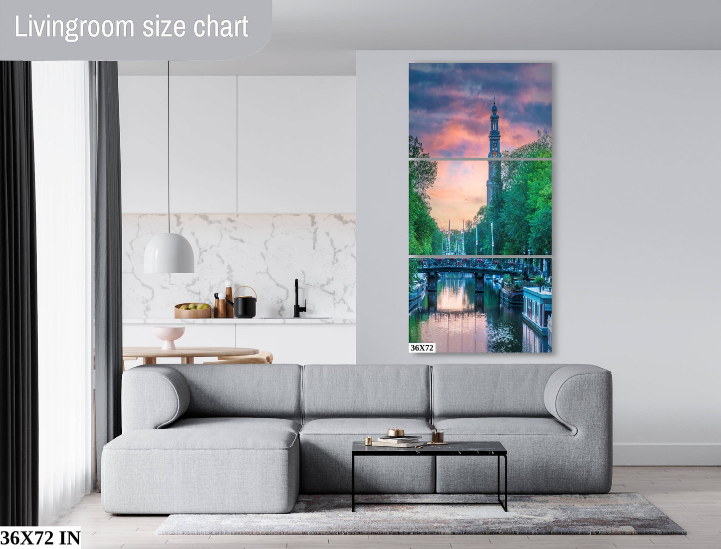 Amsterdam Landscape Fine Art Photography | Iconic Westerkerk Clock Tower Picture | Holland Poster | Canvas Wall Art | Amsterdam Canal Photo