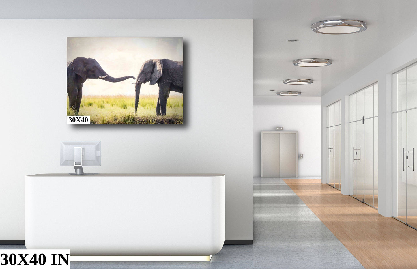African Elephant pair greeting, Wildlife Photography, Animal Photo Print, Nature Wall Art, Canvas Print, Acrylic print