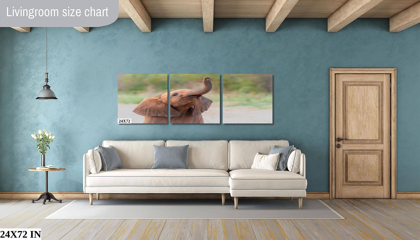 Baby African Elephant Wildlife Photograph, stunning color Animal Photo Print, Nature Wall Art, Canvas Wall Art, Fine Art Photography