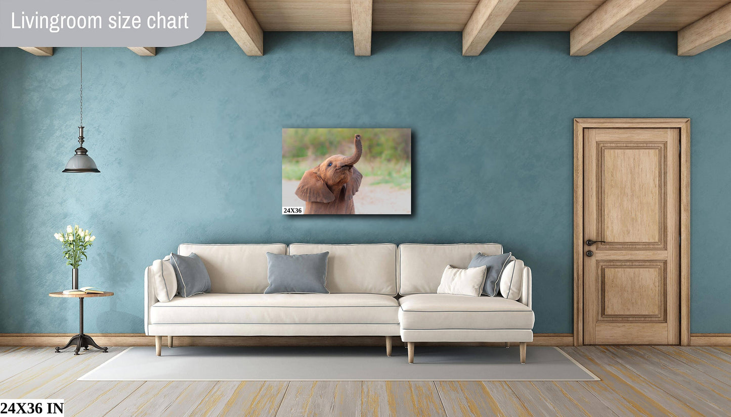 Baby African Elephant Wildlife Photograph, stunning color Animal Photo Print, Nature Wall Art, Canvas Wall Art, Fine Art Photography