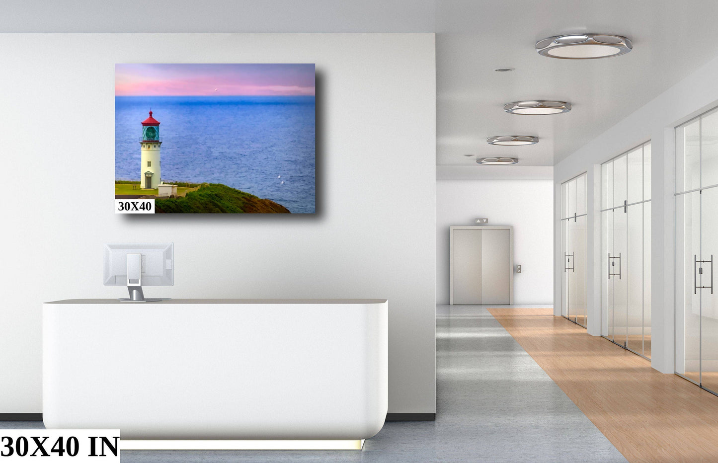 Hawaii Artwork, Kilauea Lighthouse, Kauai Sunset Fine Art Photography, Landscape Poster, Seascape, Beach, Canvas, Acrylic Print, Wall Decor