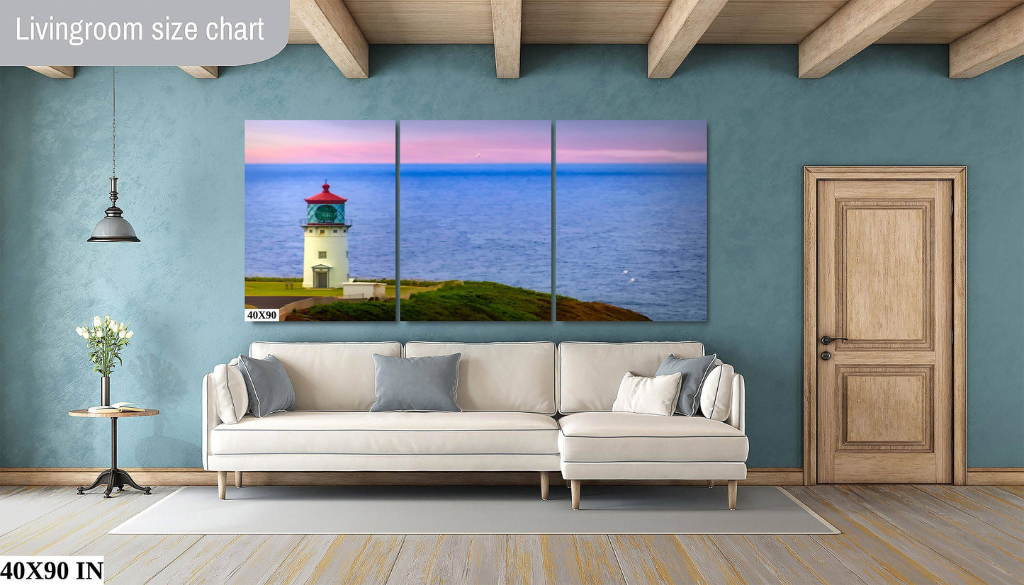 Hawaii Artwork, Kilauea Lighthouse, Kauai Sunset Fine Art Photography, Landscape Poster, Seascape, Beach, Canvas, Acrylic Print, Wall Decor