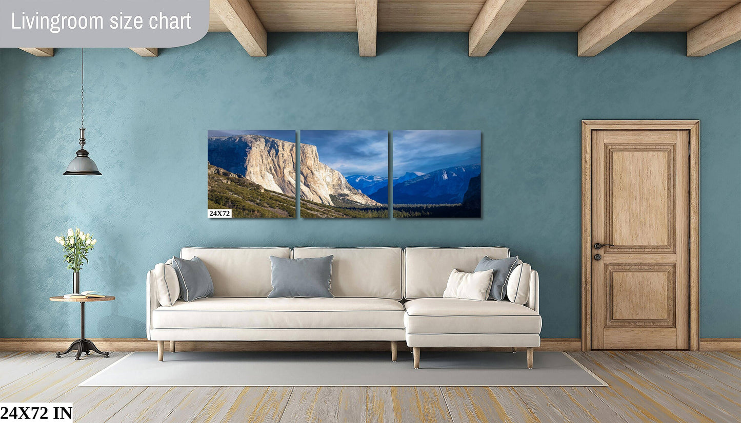 Colorful mountain art Yosemite Valley wall art Travel prints Nature photography El Capitan wall art National park print Mountain wall art