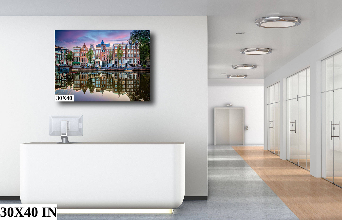 Amsterdam's Iconic Herengracht Canal: Sunrise Landscape Print/Canvas/Acrylic/Metal | Home Office Wall decor