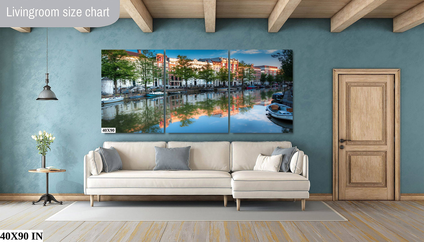 Amsterdam Fine Art Landscape Photography | Herengracht Canal Morning Canvas Wall Art | Holland Poster | Amsterdam Canal home, office decor