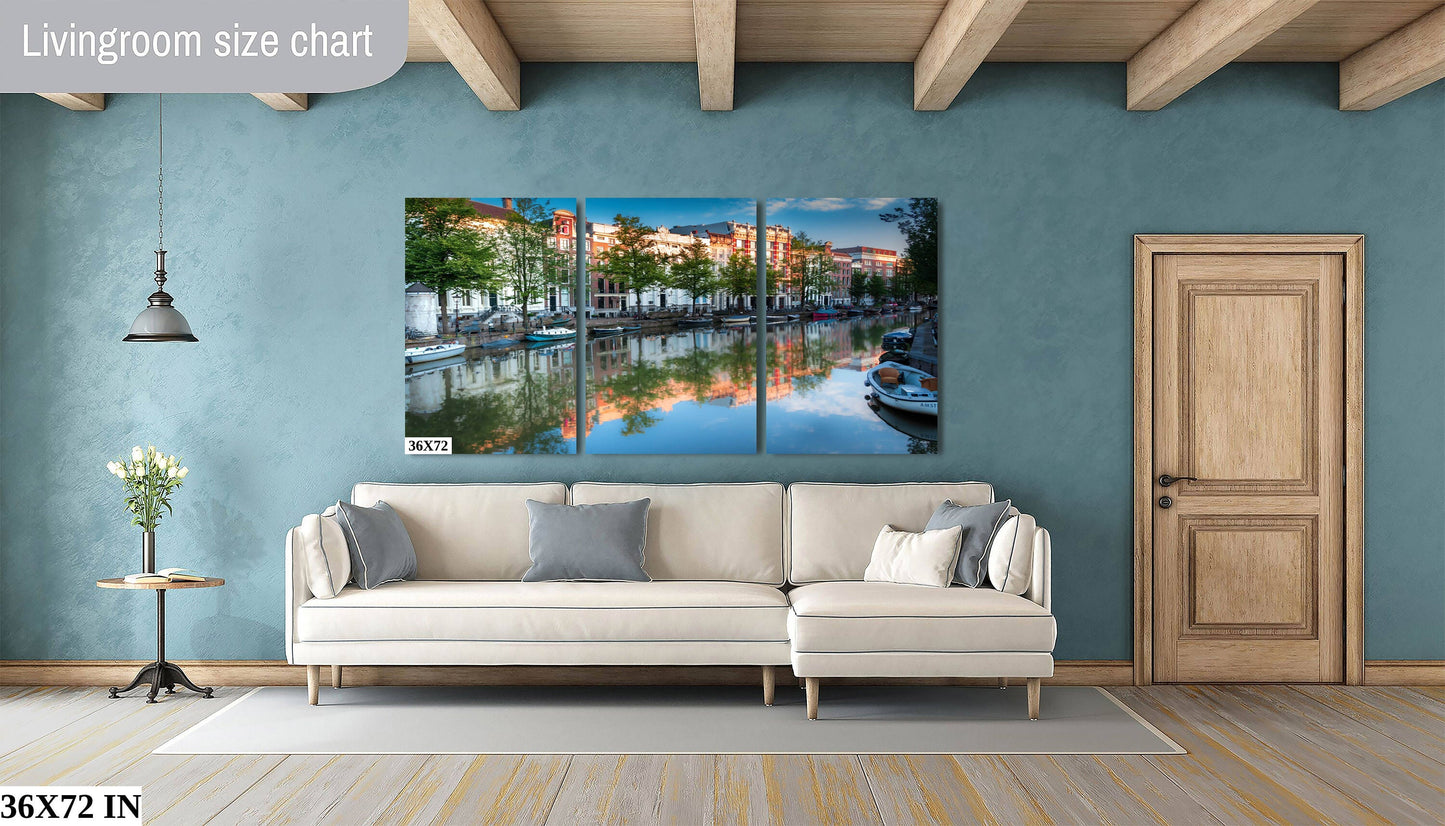 Amsterdam Fine Art Landscape Photography | Herengracht Canal Morning Canvas Wall Art | Holland Poster | Amsterdam Canal home, office decor