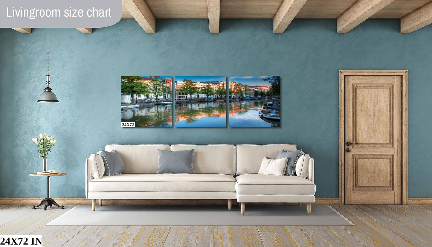 Amsterdam Fine Art Landscape Photography | Herengracht Canal Morning Canvas Wall Art | Holland Poster | Amsterdam Canal home, office decor