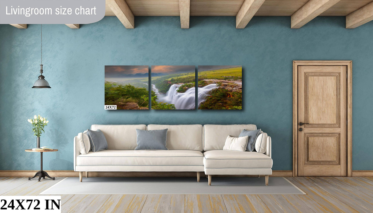 Waterfall Fine Art Photo | Canvas Wall Art | Lisbon Falls, South Africa, Scenic Landscape, home office decor, paper, canvas, acrylic