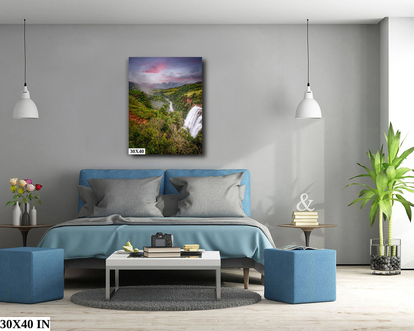 African Waterfall Fine Art Photograph | Canvas Wall Art | Lisbon Falls South Africa Scenic Landscape | Africa Poster | Waterfall Picture Art