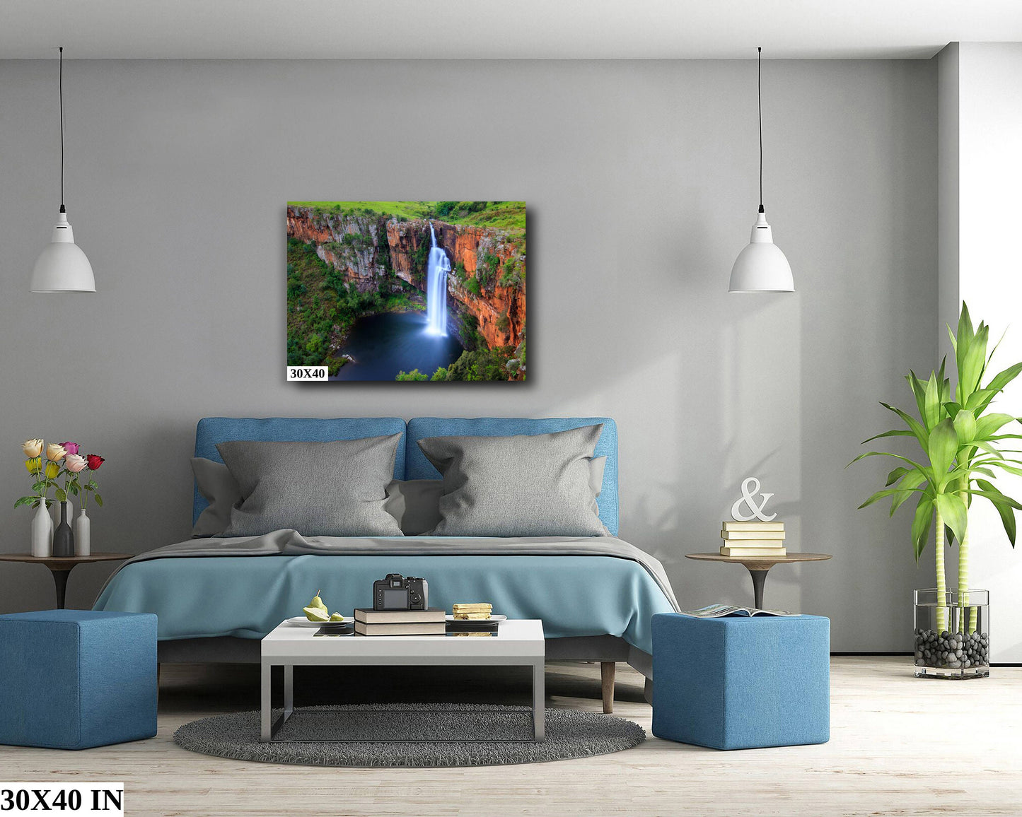 Waterfall Fine Art Photo | Canvas Wall Art | Berlin Falls, South Africa Scenic Landscape - home decor, wall decor, paper, canvas, acrylic