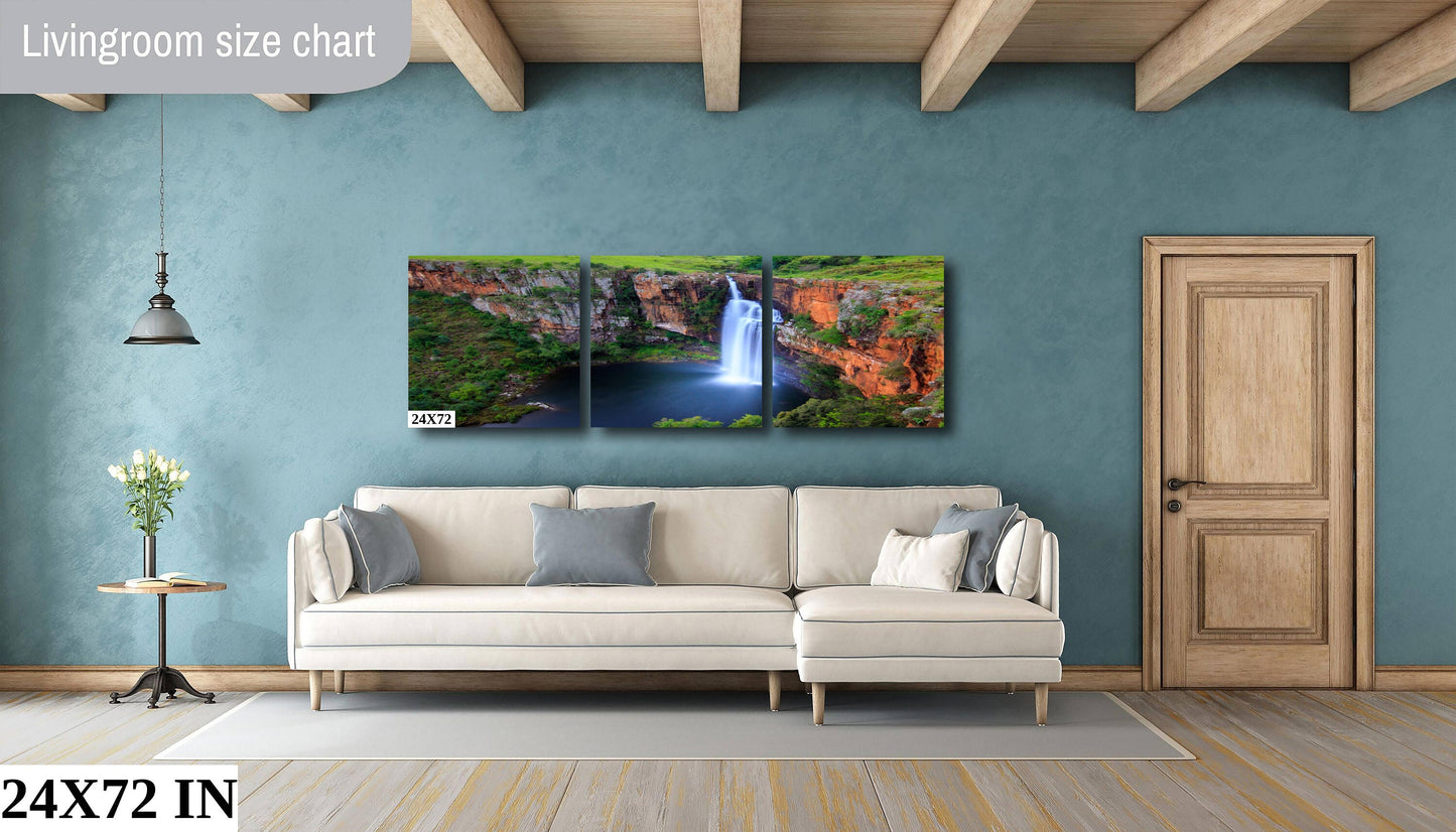 Waterfall Fine Art Photo | Canvas Wall Art | Berlin Falls, South Africa Scenic Landscape - home decor, wall decor, paper, canvas, acrylic
