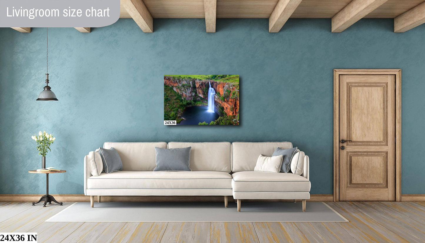 Waterfall Fine Art Photo | Canvas Wall Art | Berlin Falls, South Africa Scenic Landscape - home decor, wall decor, paper, canvas, acrylic