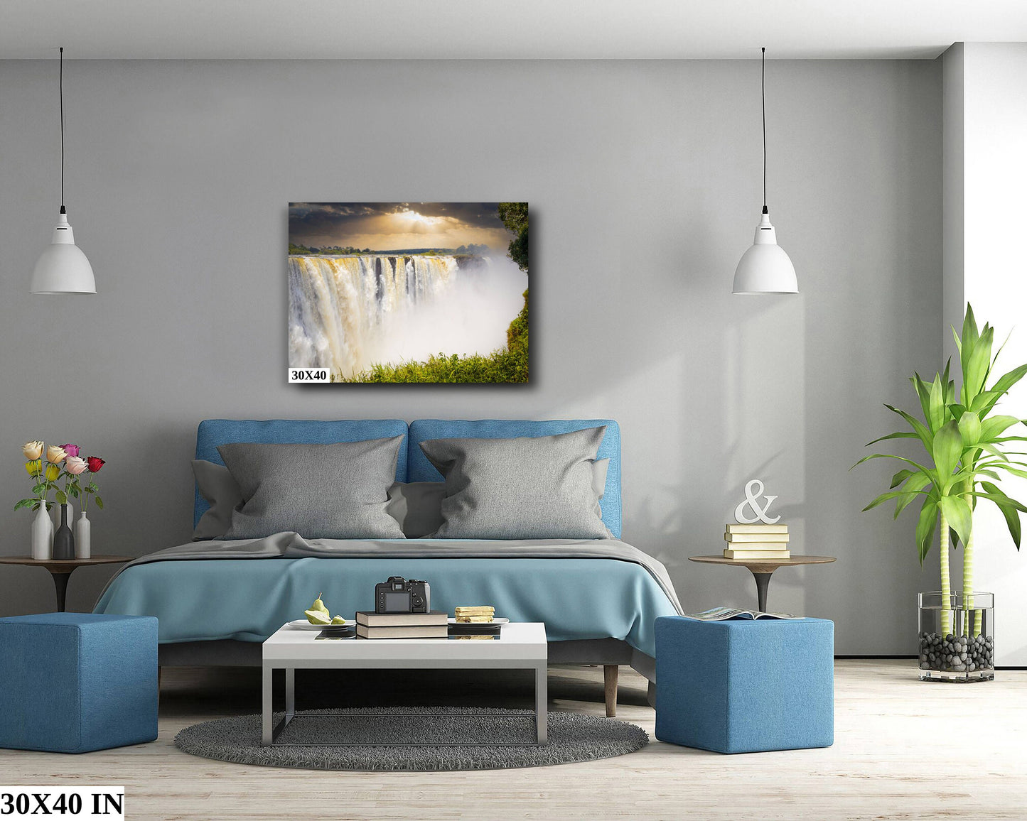 Victoria Falls Devil's Cataract | Canvas Wall Art | African Landscape - home art decor, wall decor, interior design | paper, canvas, acrylic