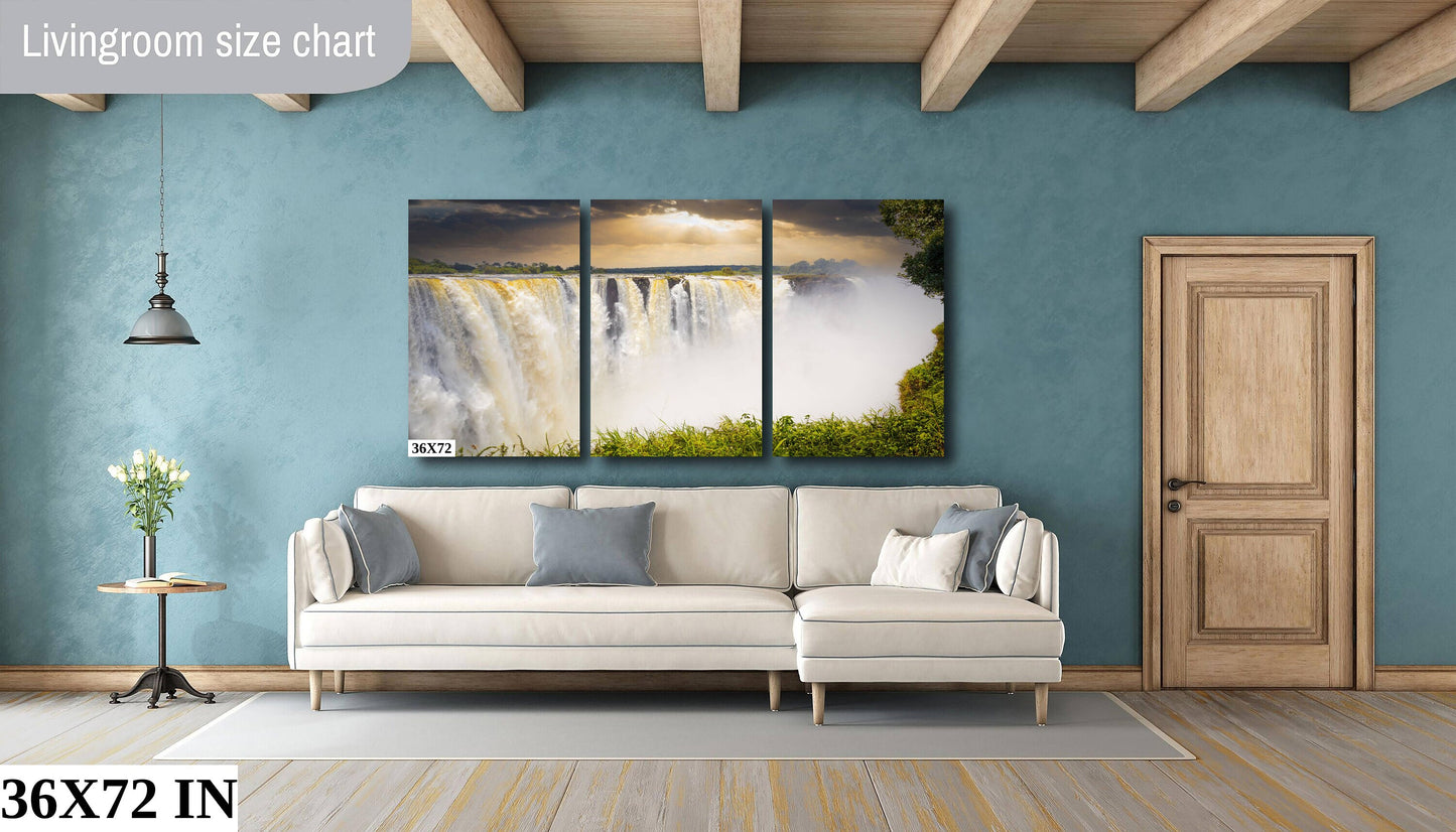 Victoria Falls Devil's Cataract | Canvas Wall Art | African Landscape - home art decor, wall decor, interior design | paper, canvas, acrylic