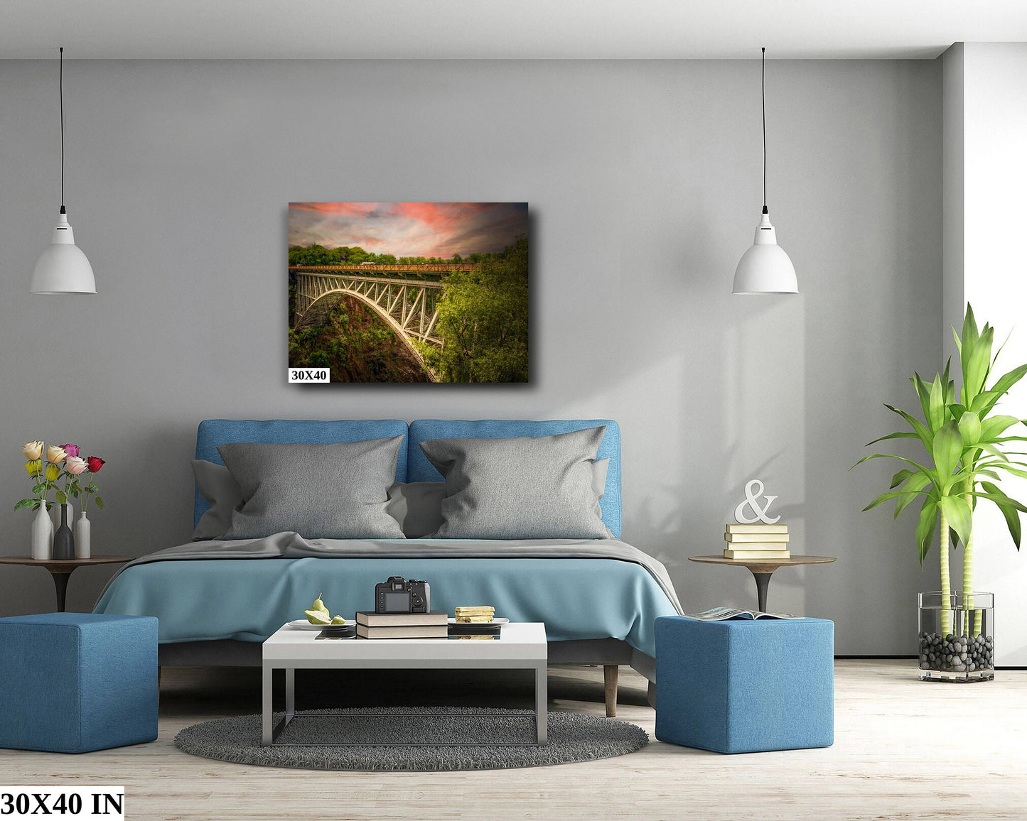 Victoria Falls Bridge Fine Art Photo | Canvas Wall Art | Scenic African Landscape Poster - Zimbabwe, Zambia | paper, acrylic, metal
