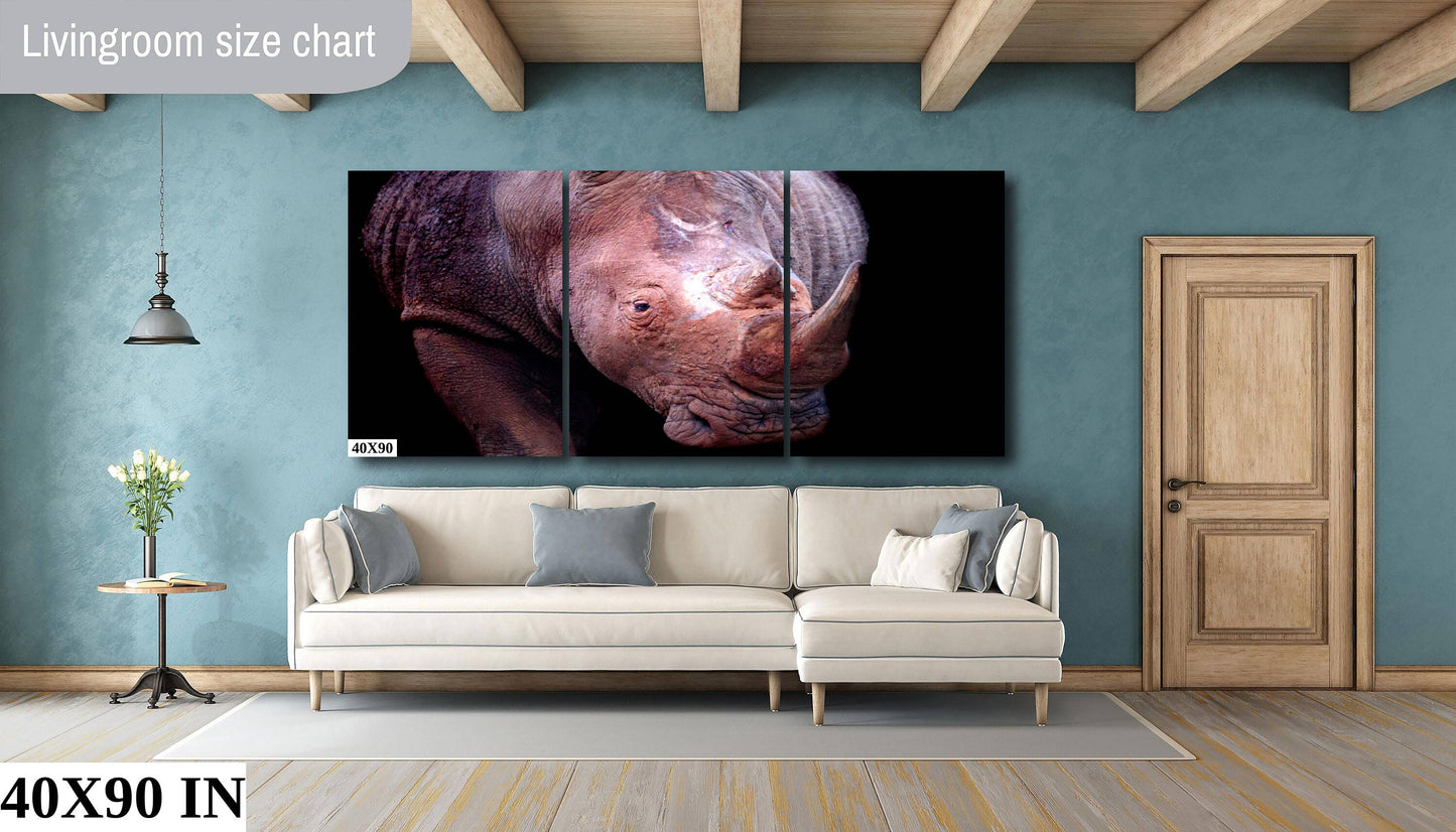 Rhino, Africa Wildlife Photography | Canvas Wall Art | Animal Poster, Nature Wall Art| Fine Art Photography | Canvas, Acrylic, Paper, Metal