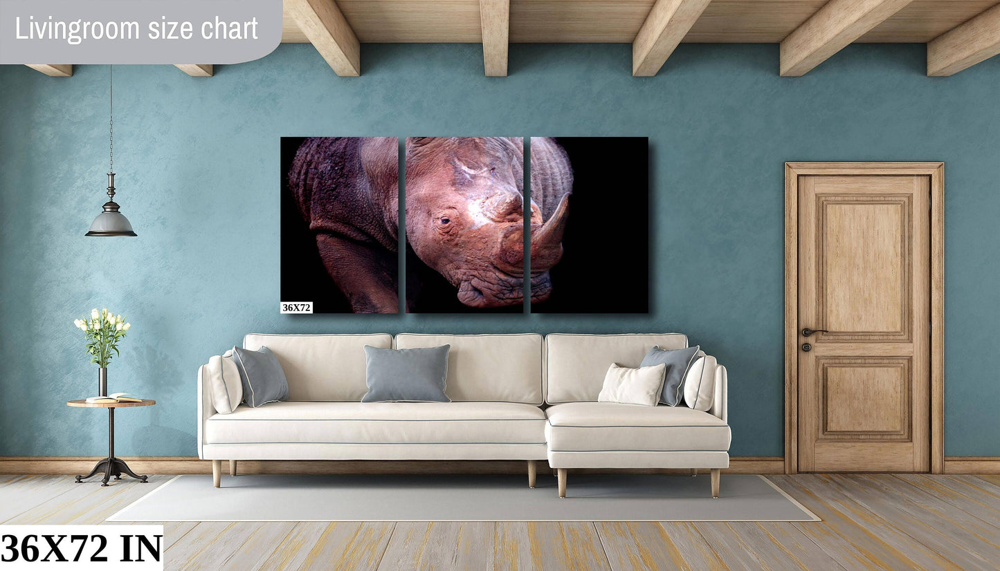 Rhino, Africa Wildlife Photography | Canvas Wall Art | Animal Poster, Nature Wall Art| Fine Art Photography | Canvas, Acrylic, Paper, Metal
