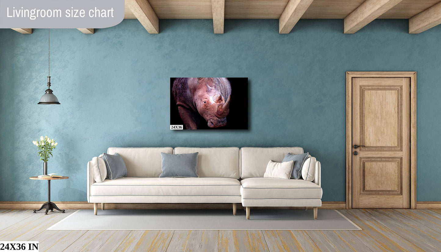 Rhino, Africa Wildlife Photography | Canvas Wall Art | Animal Poster, Nature Wall Art| Fine Art Photography | Canvas, Acrylic, Paper, Metal