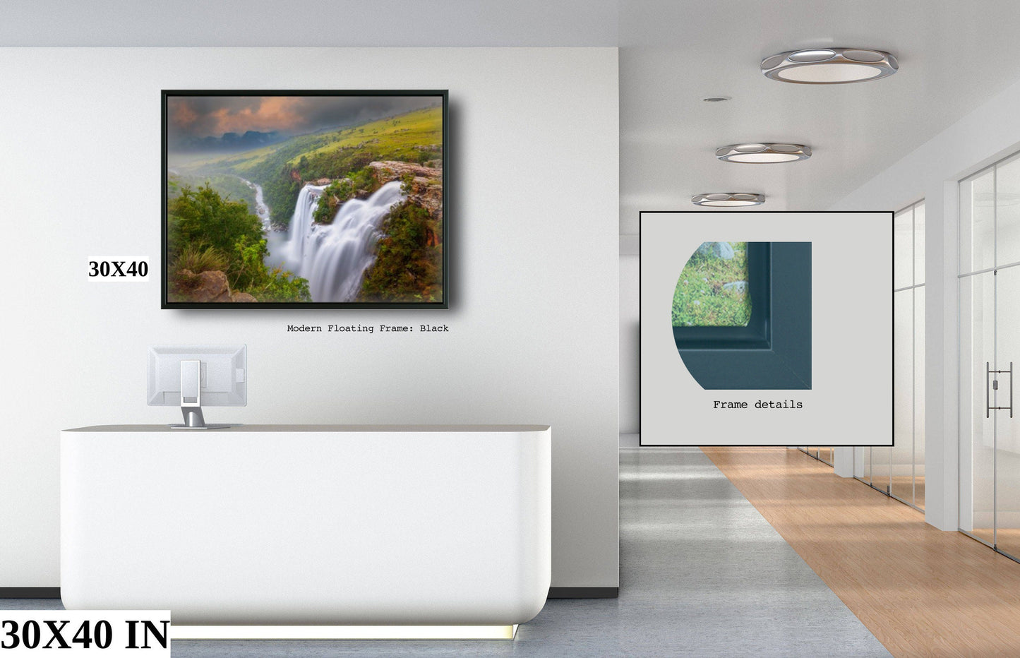 Waterfall Fine Art Photo | Canvas Wall Art | Lisbon Falls, South Africa, Scenic Landscape, home office decor, paper, canvas, acrylic