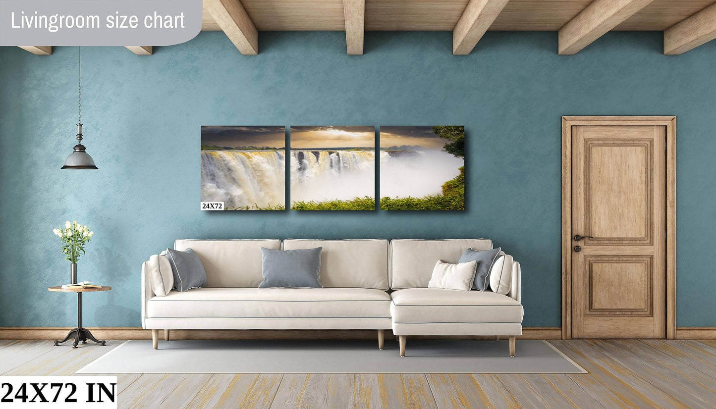 Victoria Falls Devil's Cataract | Canvas Wall Art | African Landscape - home art decor, wall decor, interior design | paper, canvas, acrylic