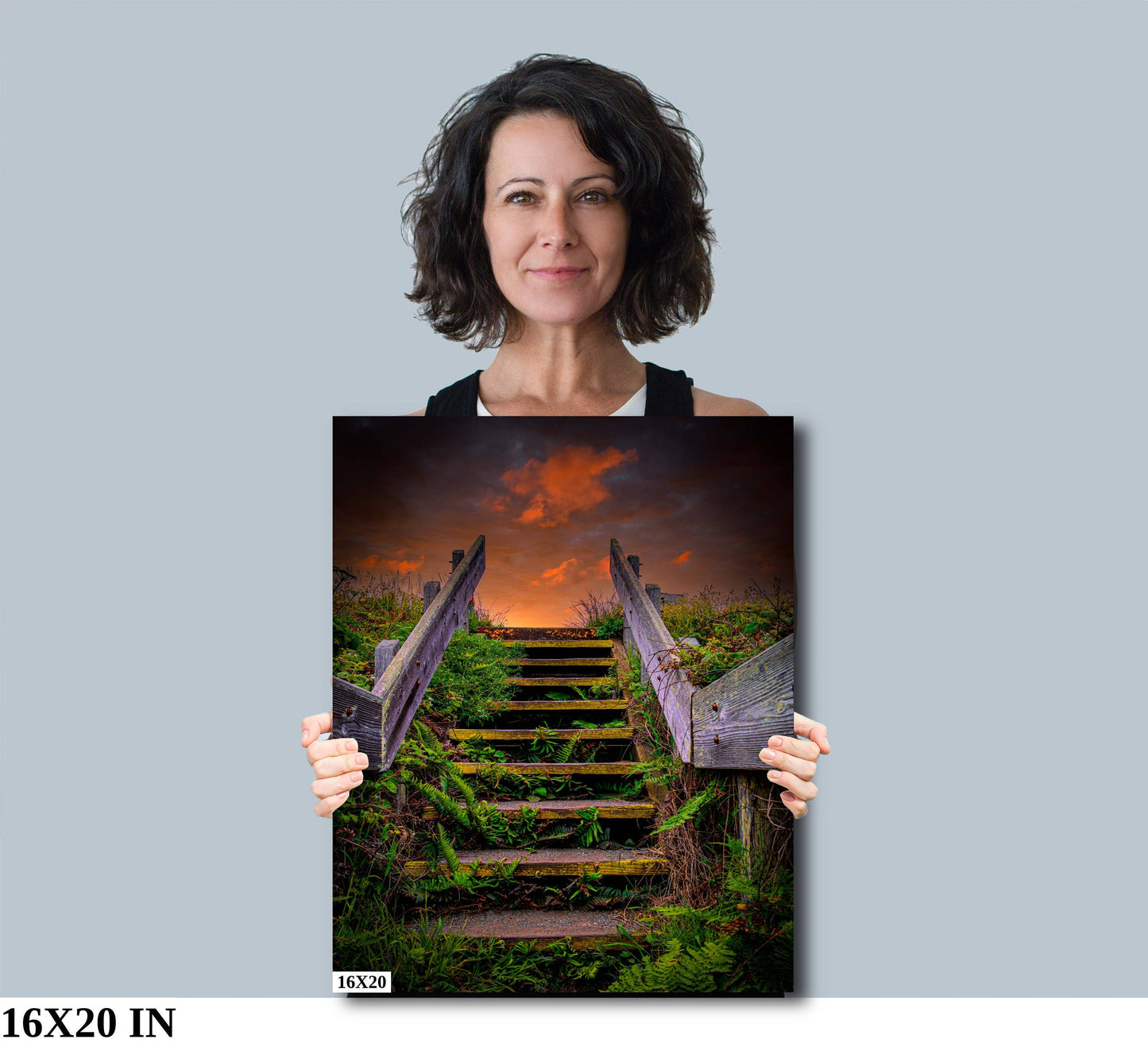 Sonoma Coast Sunrise Stairs | Canvas Wall Art | California Scenic Landscape | home, wall decor | paper, canvas, acrylic