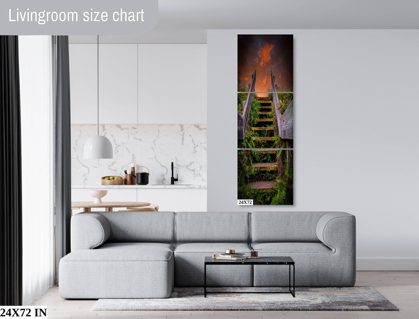 Sonoma Coast Sunrise Stairs | Canvas Wall Art | California Scenic Landscape | home, wall decor | paper, canvas, acrylic
